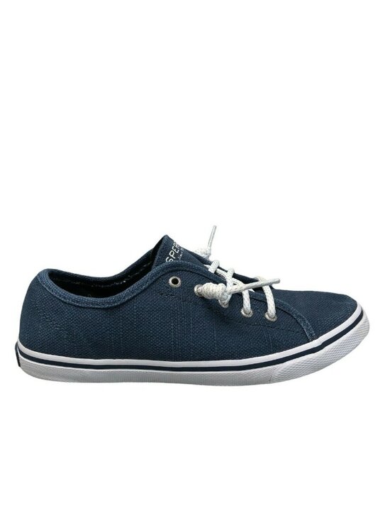 Sperry Top Siders Pier Sneakers Blue Canvas Slip On Shoes Youth 3.5M Memory Foam - Picture 7 of 10